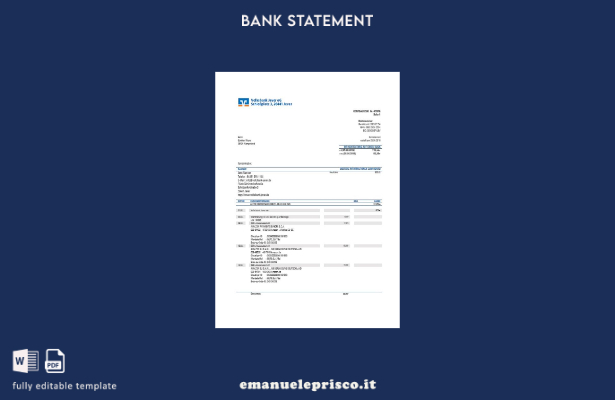 modello word di estratto conto bancario in stile verificato Germania Sparkasse M